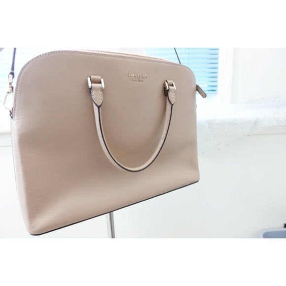 Kate Spade Beige Brown Saffiano Laptop Leather Bag - Picture 2 of 10